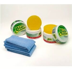 Bio Cleaner Set of 2 17.5oz Cleaning Clays w/ Microfiber Towels and Sponges
